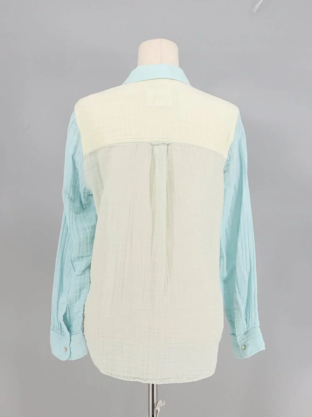 RAILS Ellis Mint Cotton Gauze Colorblock Button Down Shirt Size S - Picture 4 of 6